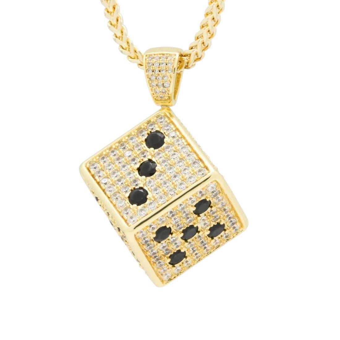 King Ice Dice Necklace - Gold - GOLD